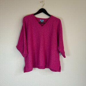 CeCe Women's V-Neck Pullover Sweater - magenta